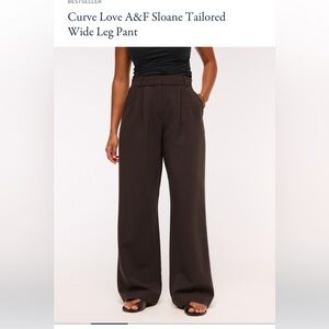 Abercrombie Curve Love A&F Sloane Tailored Wide Leg Pant